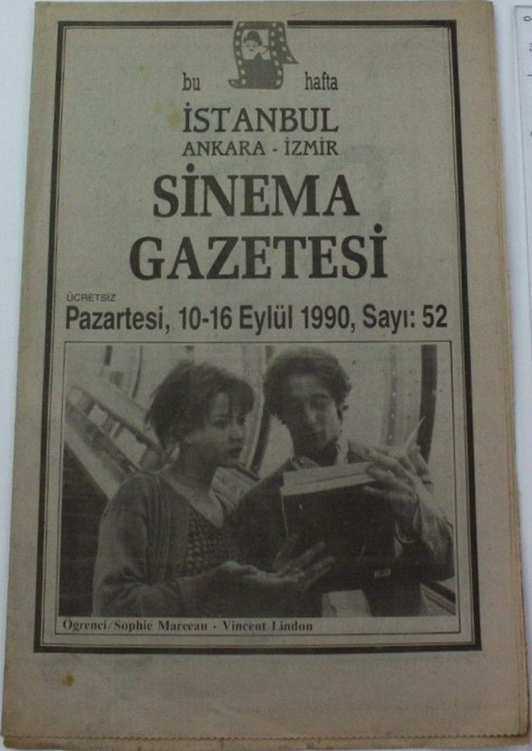 SINEMA GAZETESI (1990S) magazine side cover Issue 52 10 September 1990