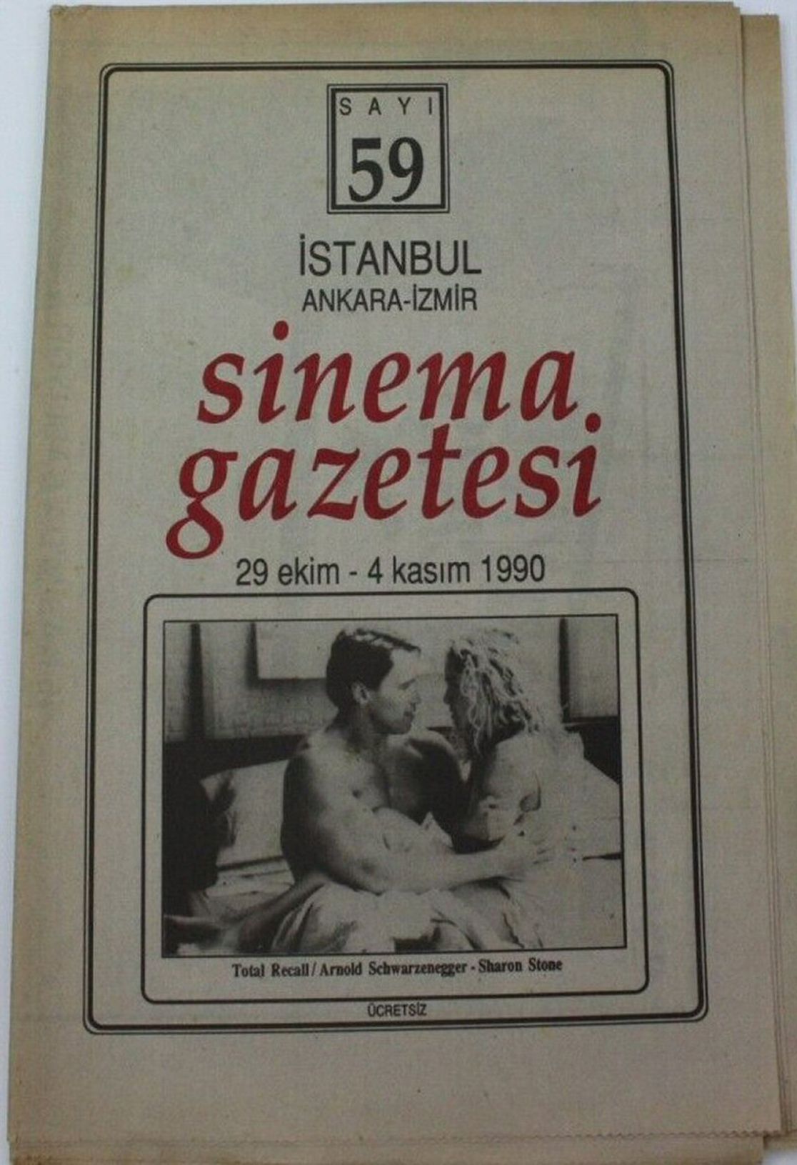 SINEMA GAZETESI (1990S) magazine side cover Issue 59 29 October 1990