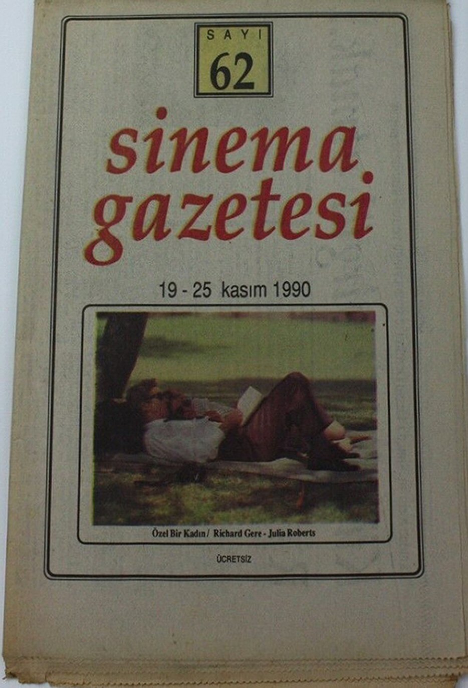SINEMA GAZETESI (1990S) magazine side cover Issue 62 19 November 1990