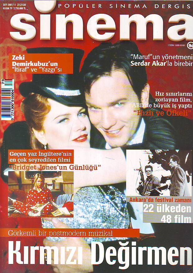 SINEMA magazine side cover Issue 79 November 2001