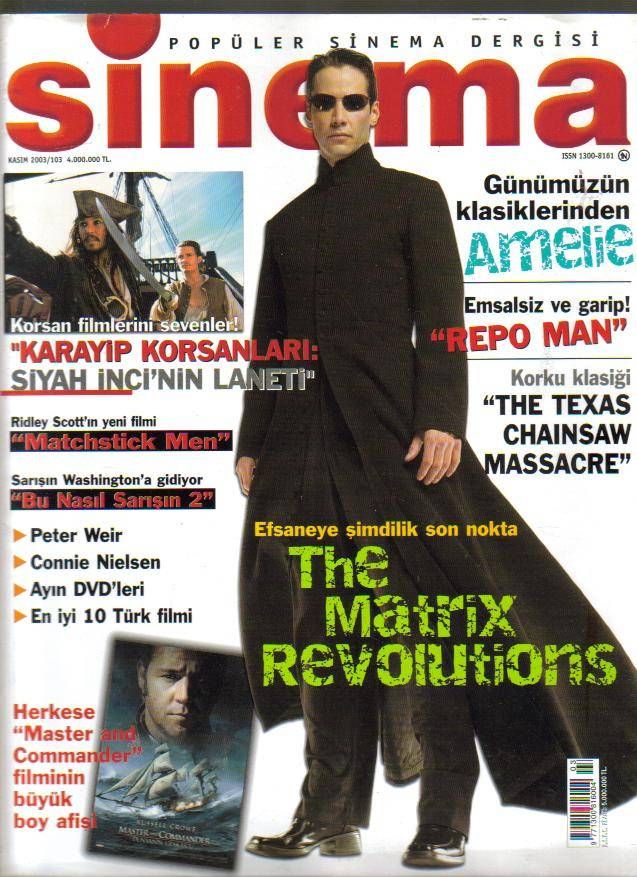 SINEMA magazine side cover November 2003
