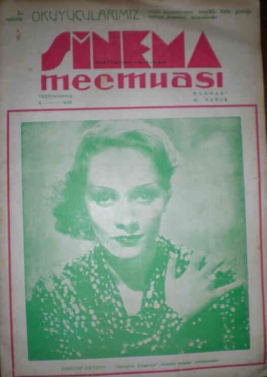 SINEMA MECMUASI magazine side cover Issue 3  1932