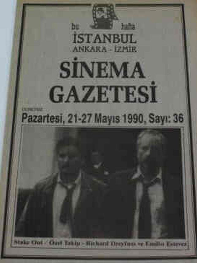 SINEMA GAZETESI (1990S) magazine side cover Issue 36 21 May 1990