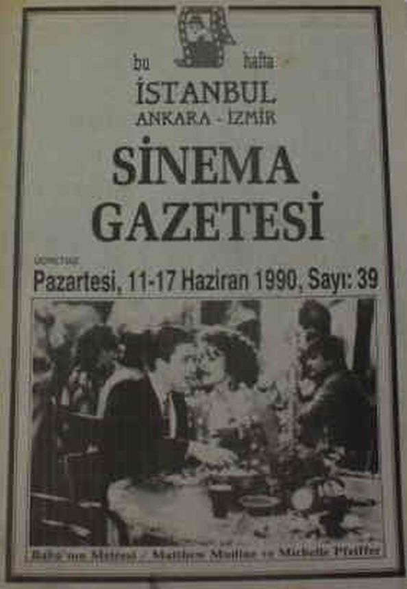 SINEMA GAZETESI (1990S) magazine side cover Issue 39 11 June 1990