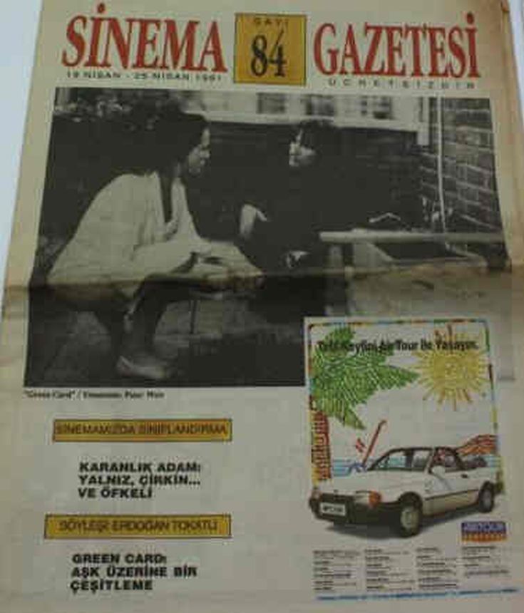 SINEMA GAZETESI (1990S) magazine side cover Issue 84 19 April 1991