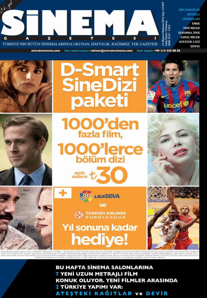 ANTRAKT SINEMA GAZETESI magazine side cover Issue 13 31 May 2013