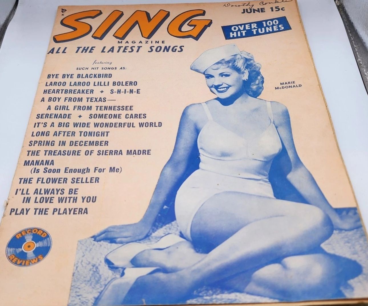 SING MAGAZINE magazine side cover  June 1948