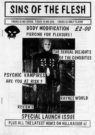 SINS OF THE FLESH (2002) magazine side cover Issue 1 April 2002