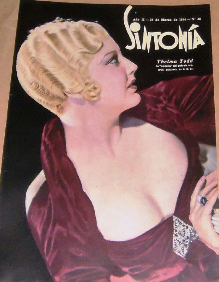 SINTONIA magazine side cover 24 March 1934