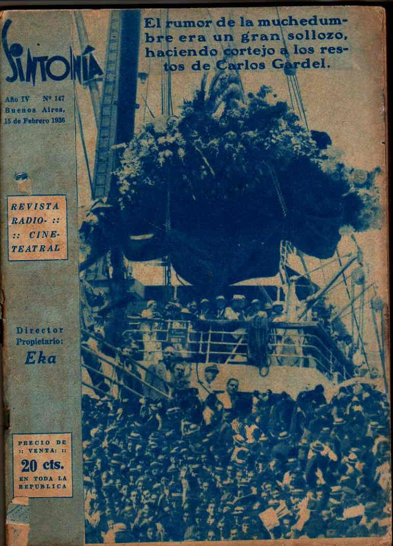 SINTONIA magazine side cover 15 February 1936