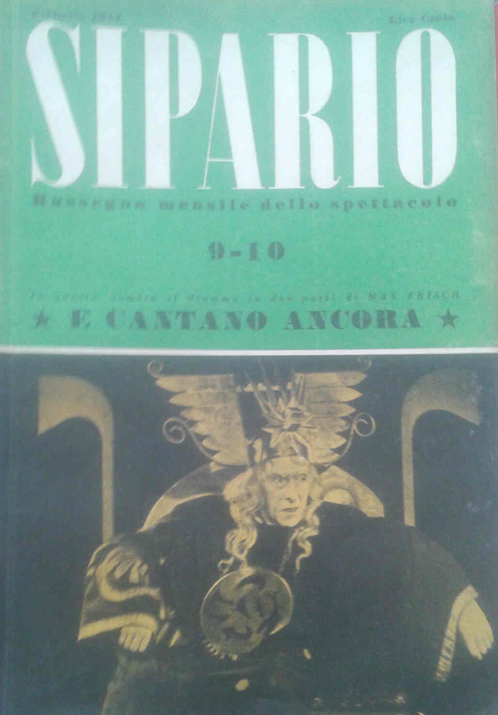 SIPARIO magazine side cover Issue 9/10 February 1947