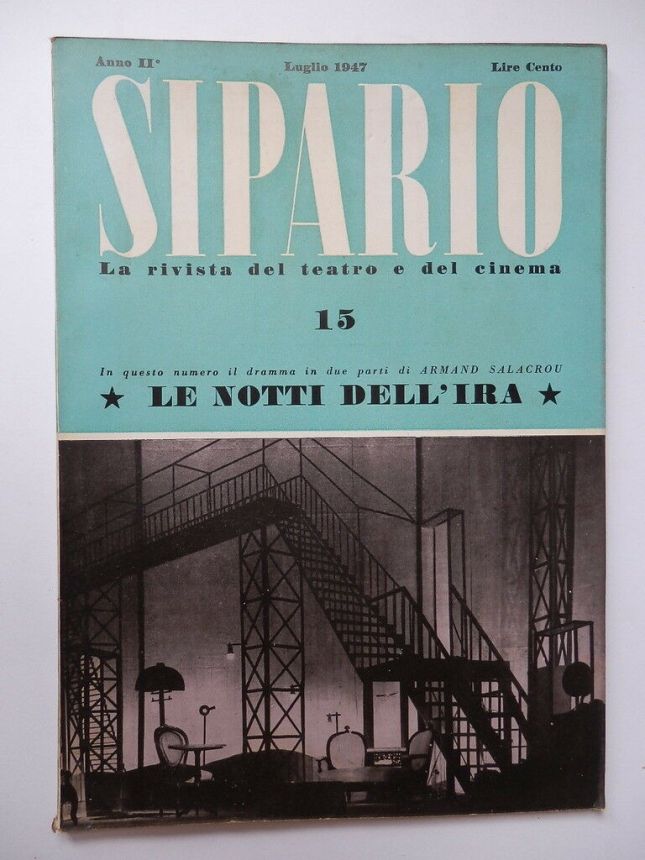 SIPARIO magazine side cover Issue 15 July 1947