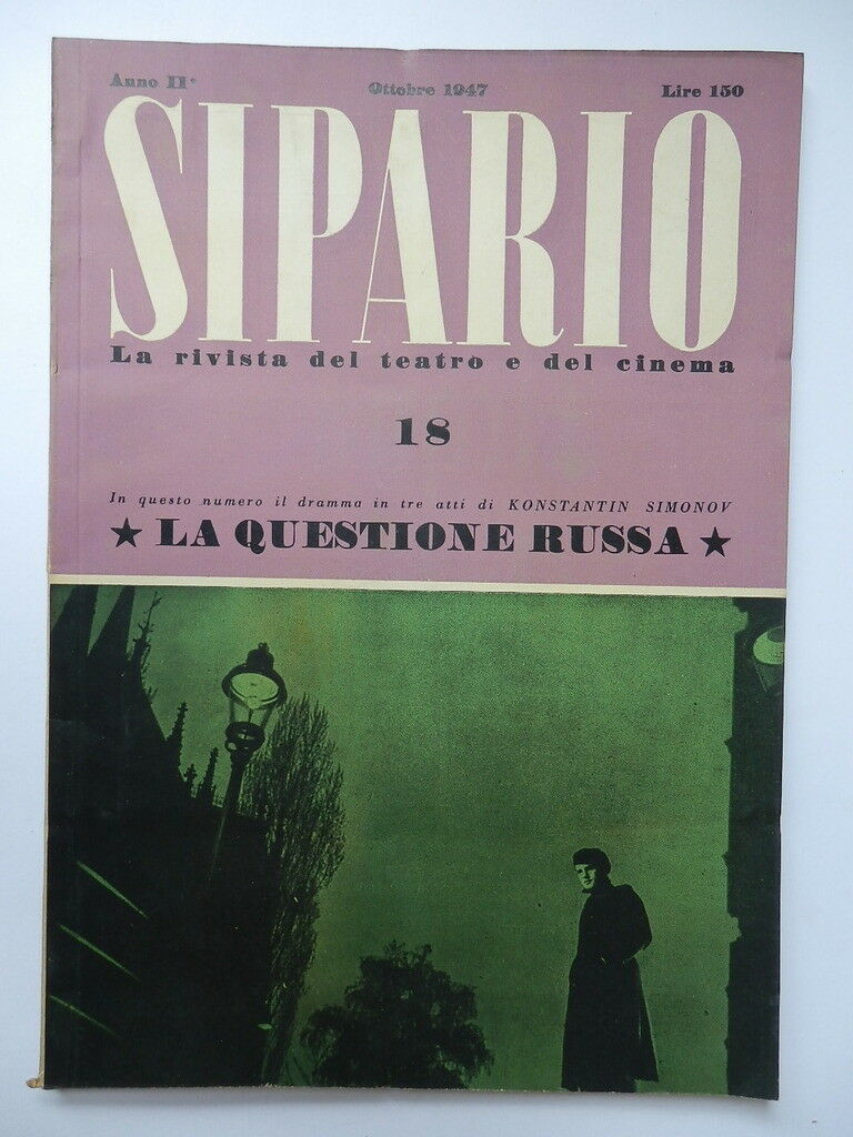 SIPARIO magazine side cover Issue 18 October 1947