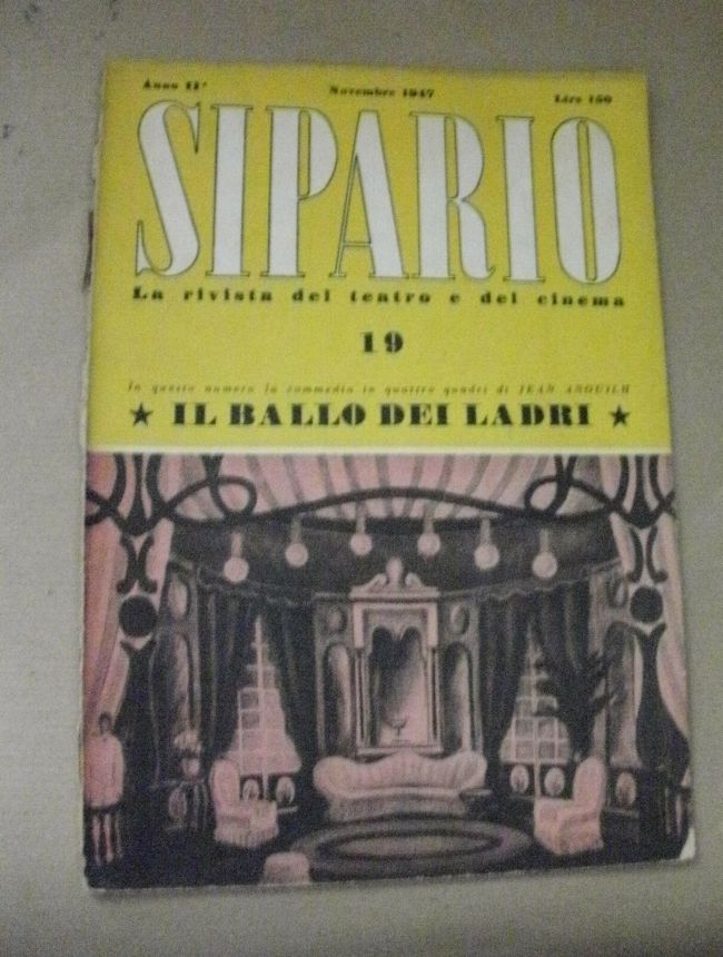SIPARIO magazine side cover Issue 19 November 1947