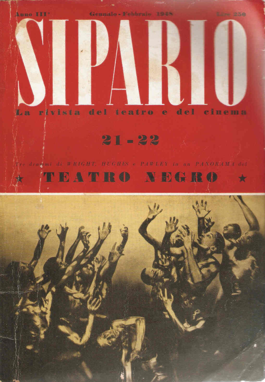 SIPARIO magazine side cover Issue 21/22 January/February 1948