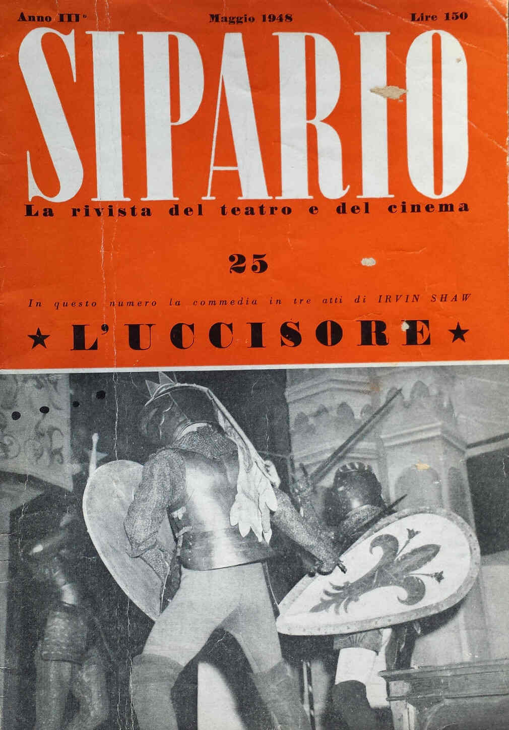 SIPARIO magazine side cover Issue 25 May 1948
