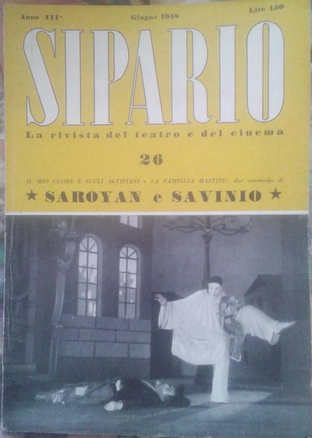 SIPARIO magazine side cover Issue 26 June 1948