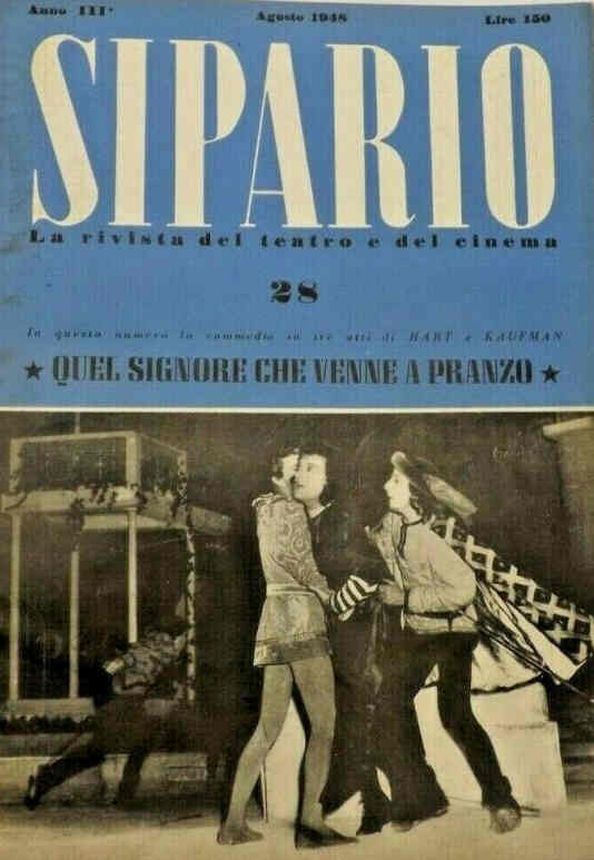 SIPARIO magazine side cover Issue 28 August 1948
