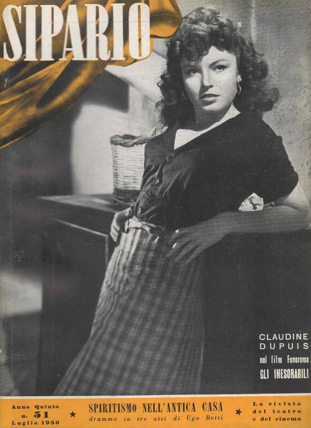 SIPARIO magazine side cover Issue 51 July 1950