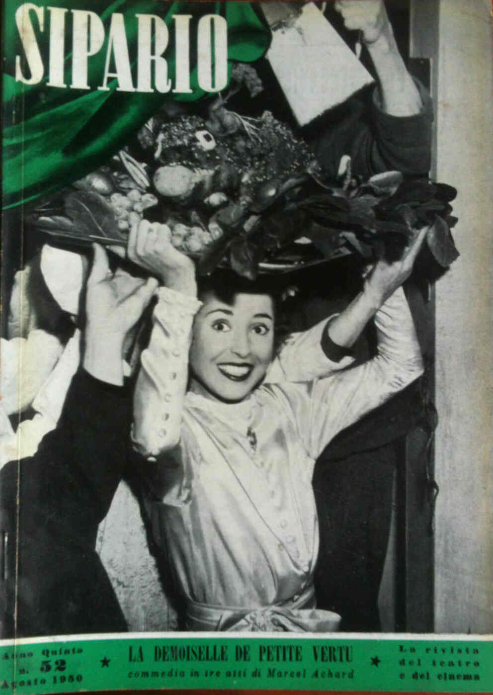 SIPARIO magazine side cover Issue 52 August 1950