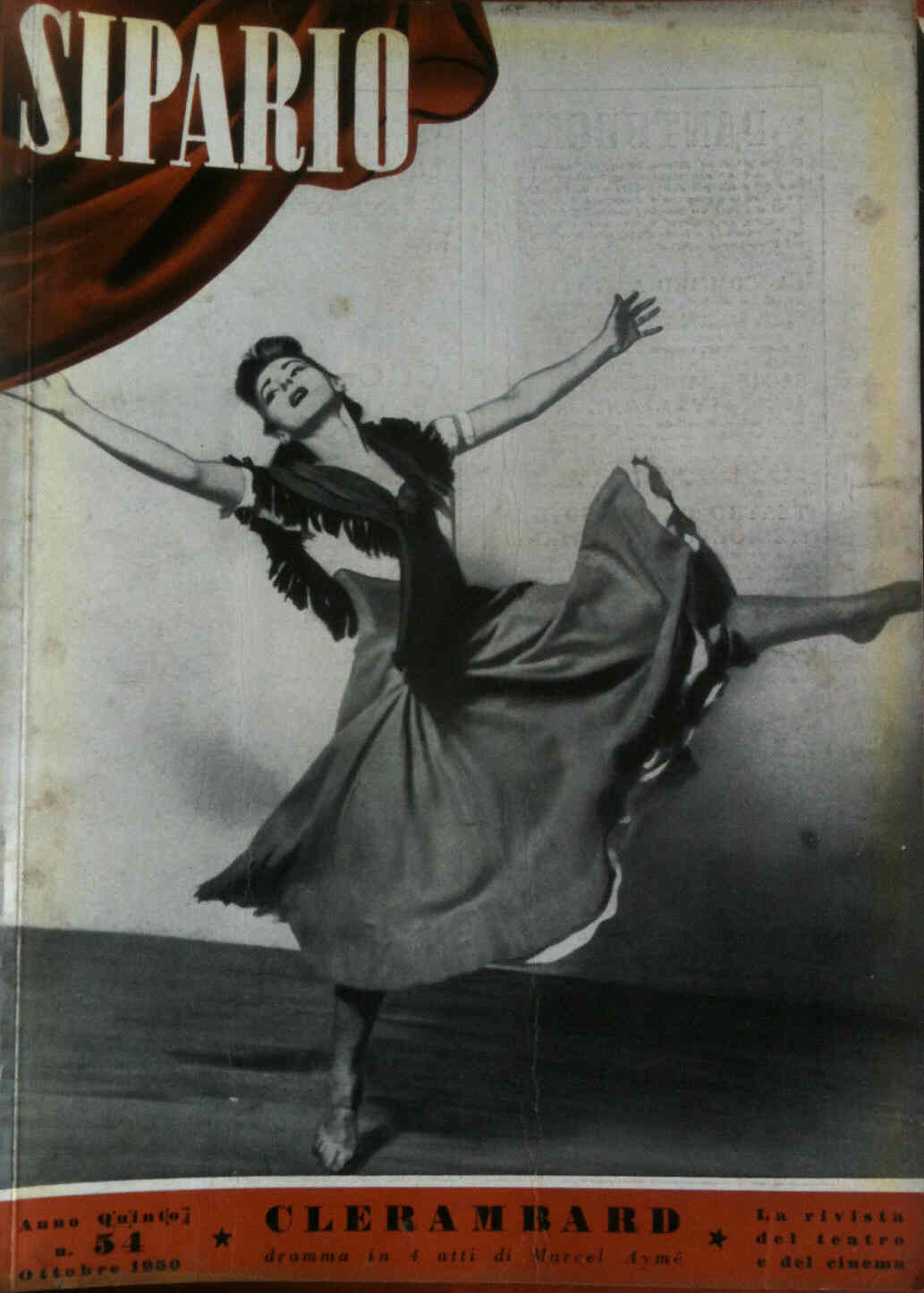 SIPARIO magazine side cover Issue 54 October 1950