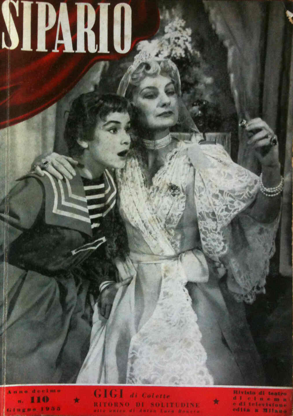 SIPARIO magazine side cover Issue 110 June 1955