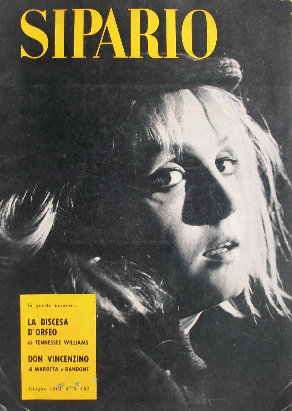 SIPARIO magazine side cover Issue 182 June 1961