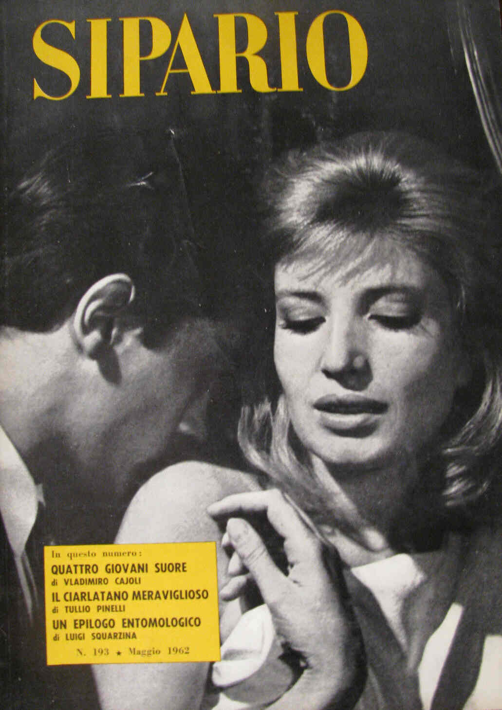 SIPARIO magazine side cover Issue 193 May 1962
