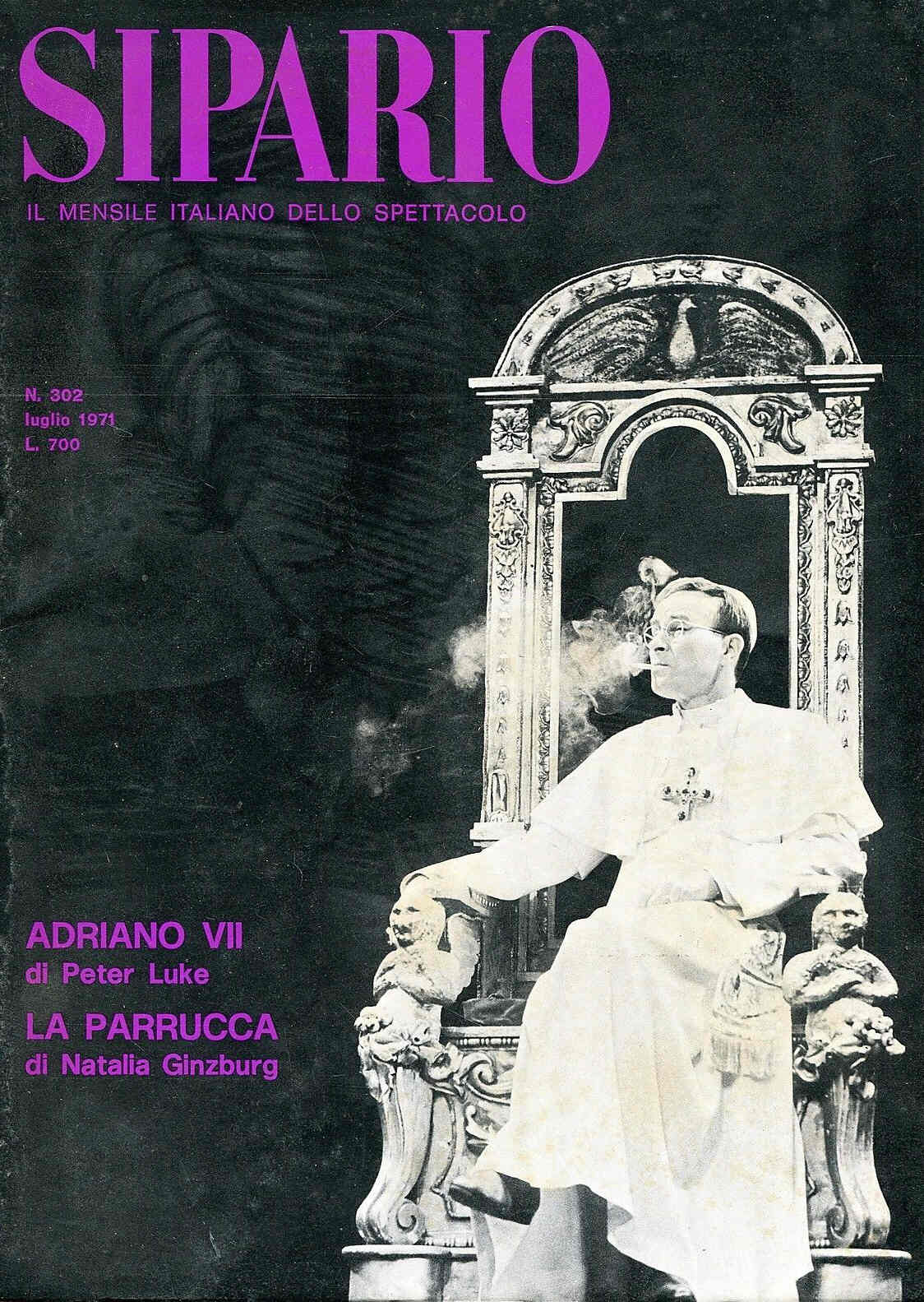 SIPARIO magazine side cover Issue 302 July 1971