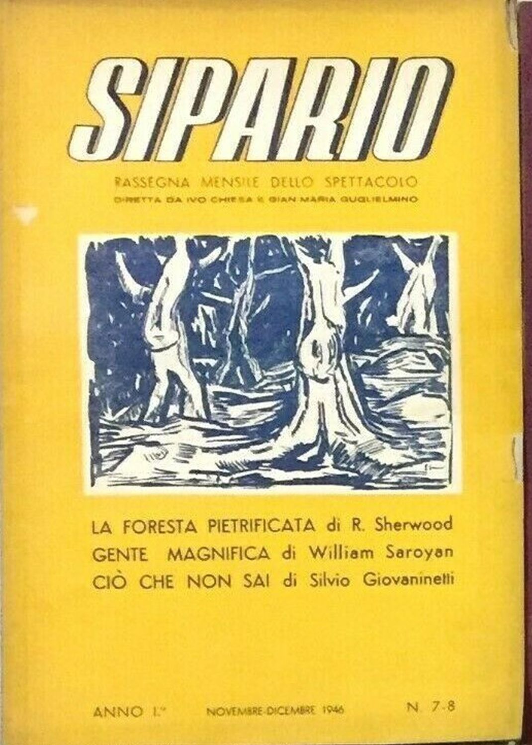 SIPARIO magazine side cover Issue 7-8  November/December 1946