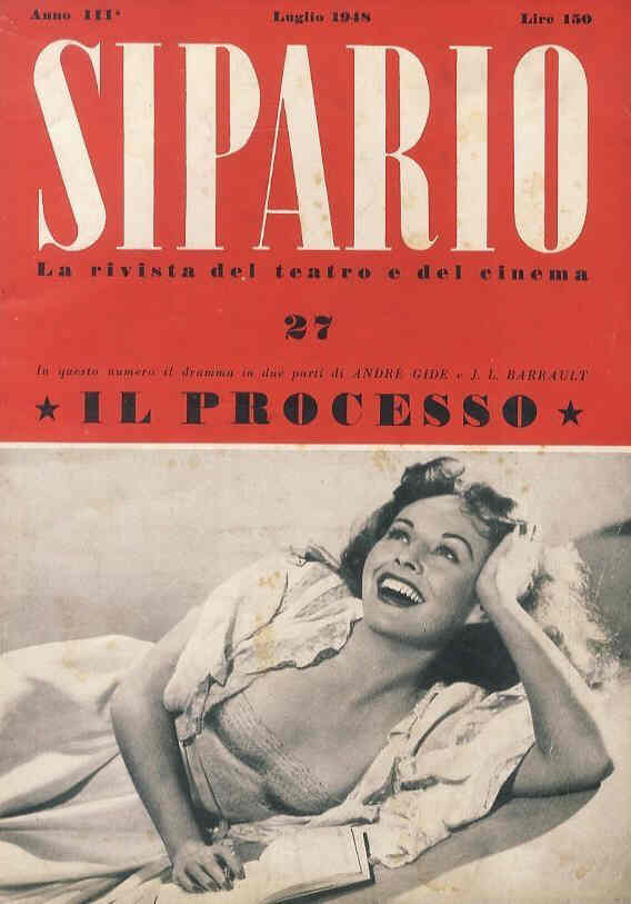 SIPARIO magazine side cover Issue 27 July 1948