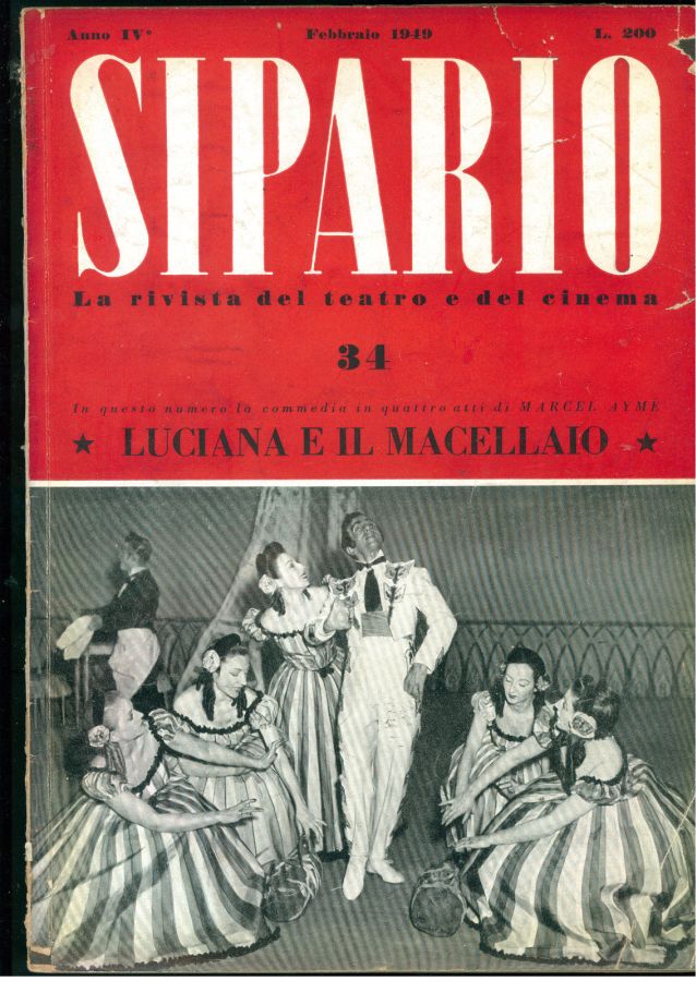 SIPARIO magazine side cover Issue 34  February 1949
