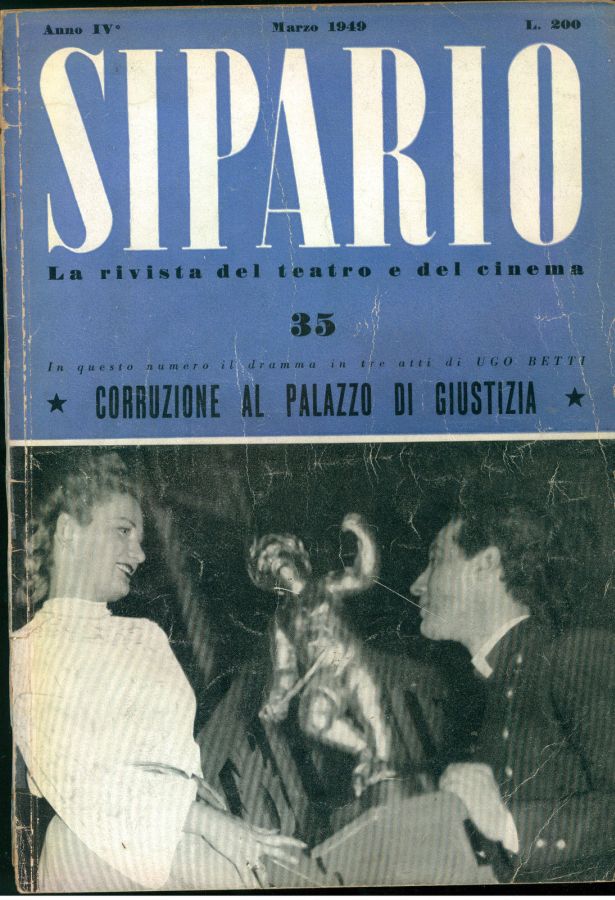 SIPARIO magazine side cover Issue 35 March 1949