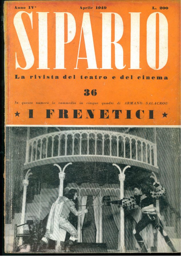 SIPARIO magazine side cover Issue 36  April 1949