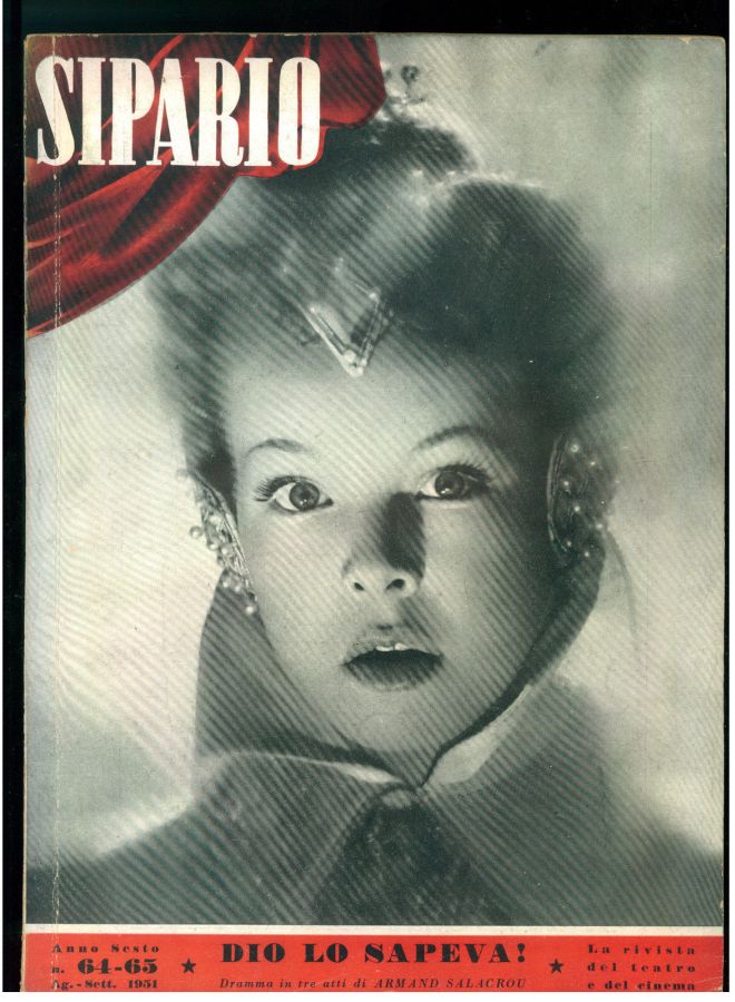 SIPARIO magazine side cover Issue 64/65 August/September 1951