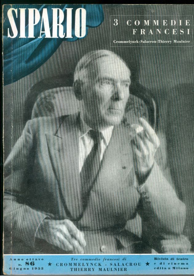 SIPARIO magazine side cover Issue 86  June 1953