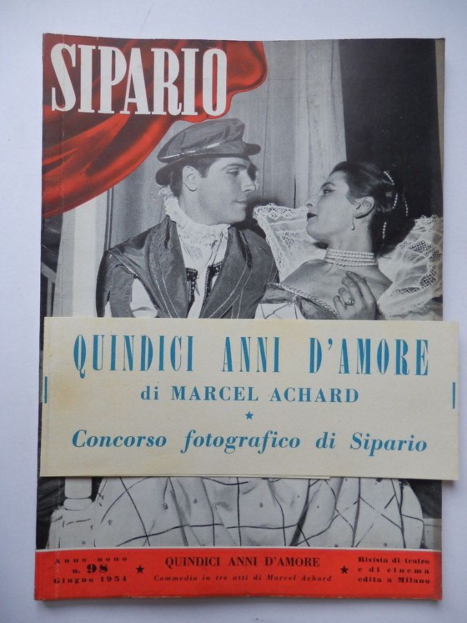 SIPARIO magazine side cover Issue 98  June 1954