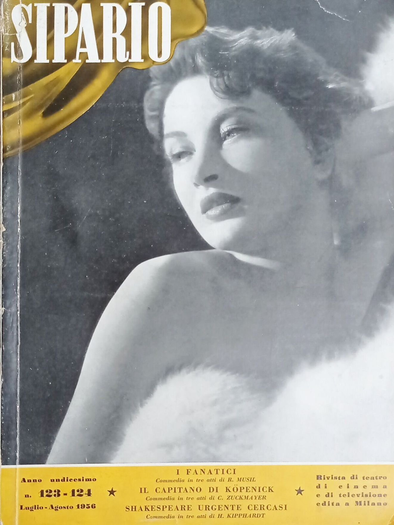 SIPARIO magazine side cover Issue 123-124  July/August 1956