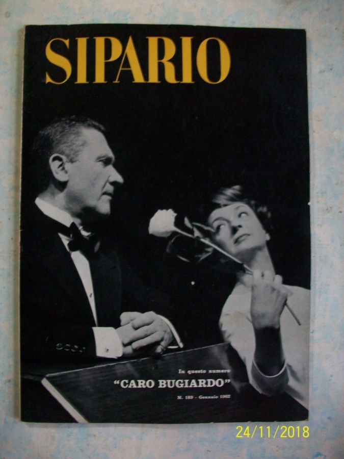 SIPARIO magazine side cover Issue 189  January 1962