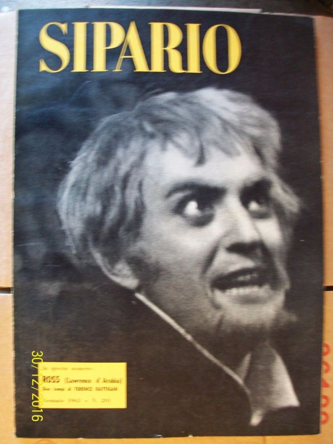 SIPARIO magazine side cover Issue 201  January 1963