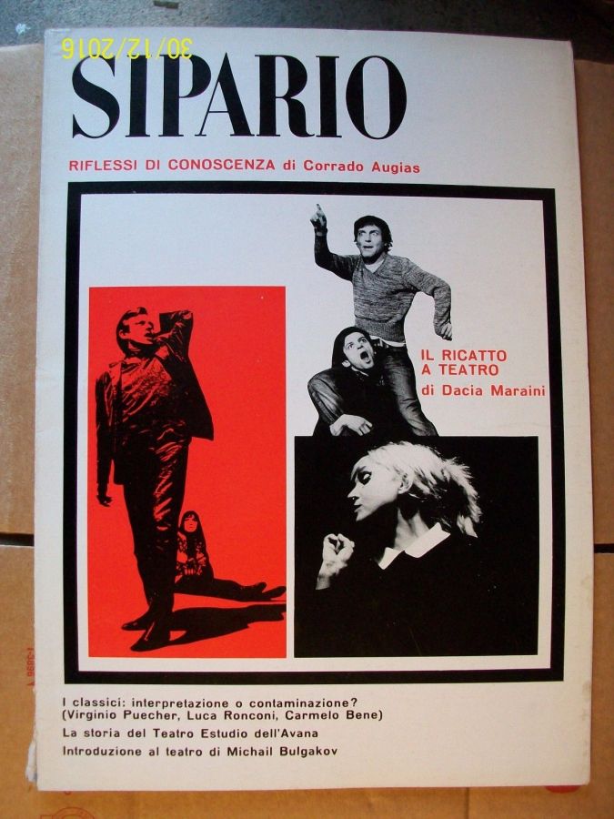 SIPARIO magazine side cover Issue 263  March 1968