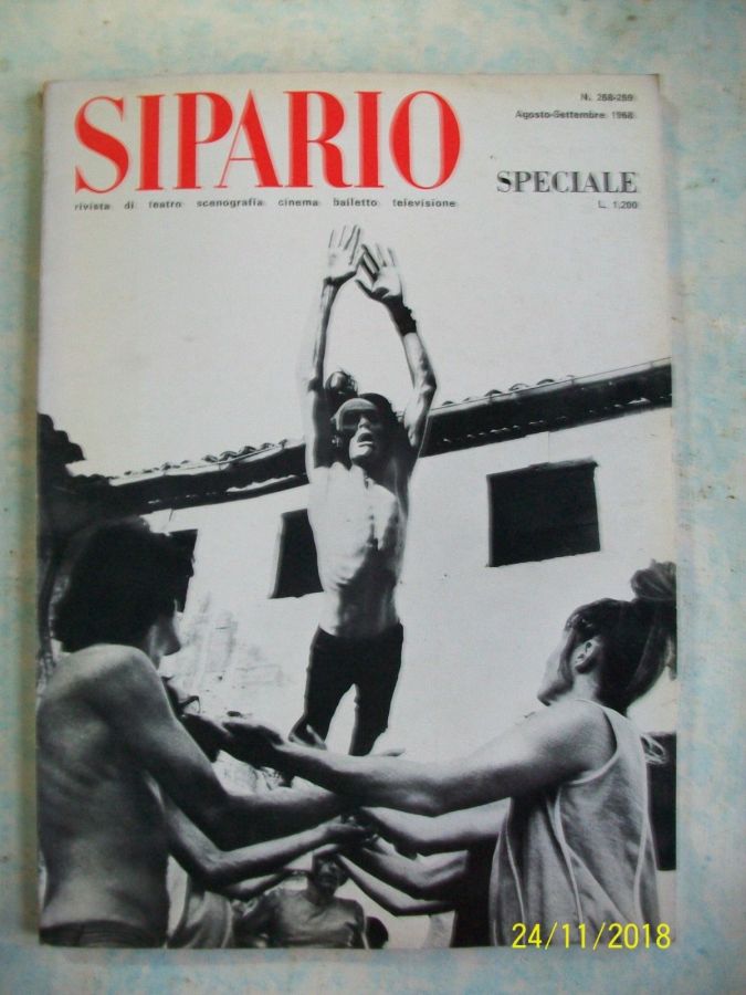 SIPARIO magazine side cover Issue 268-9  August/September 1968