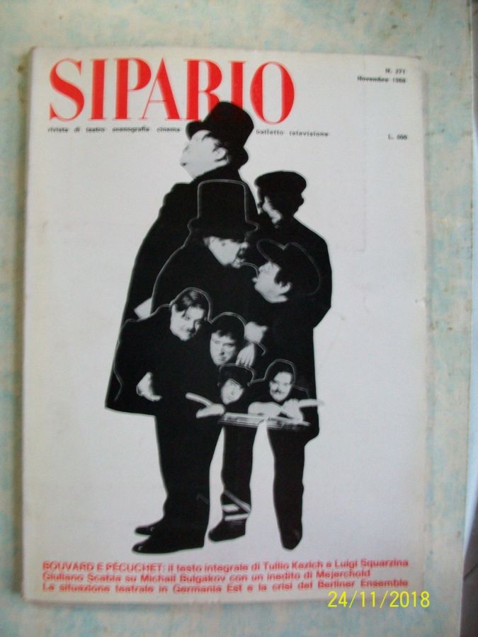 SIPARIO magazine side cover Issue 271  November 1968