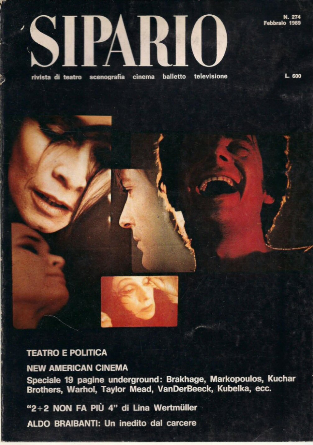 SIPARIO magazine side cover Issue 274  February 1969