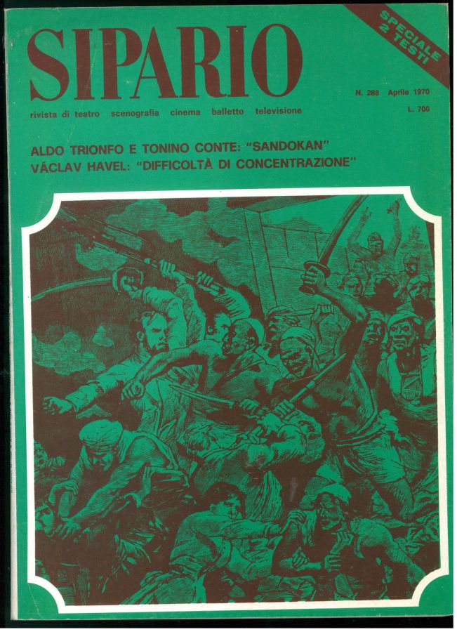 SIPARIO magazine side cover Issue 288  April 1970