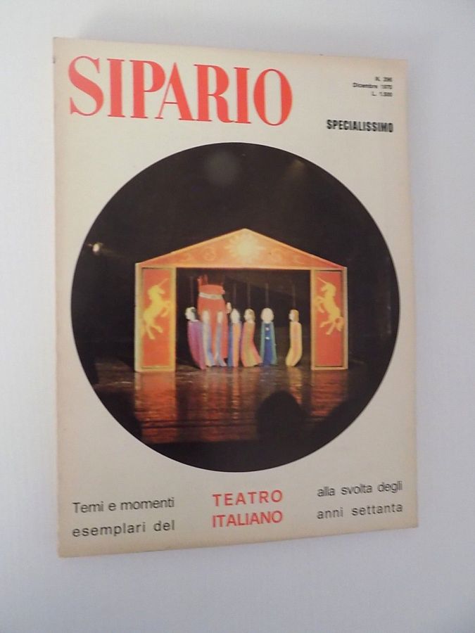 SIPARIO magazine side cover Issue 296  December 1970