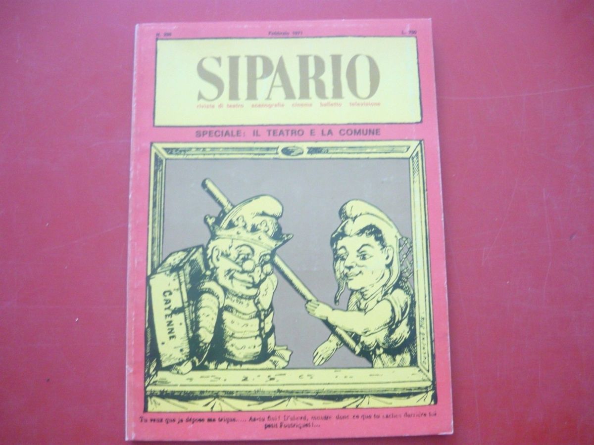 SIPARIO magazine side cover Issue 298  February 1971