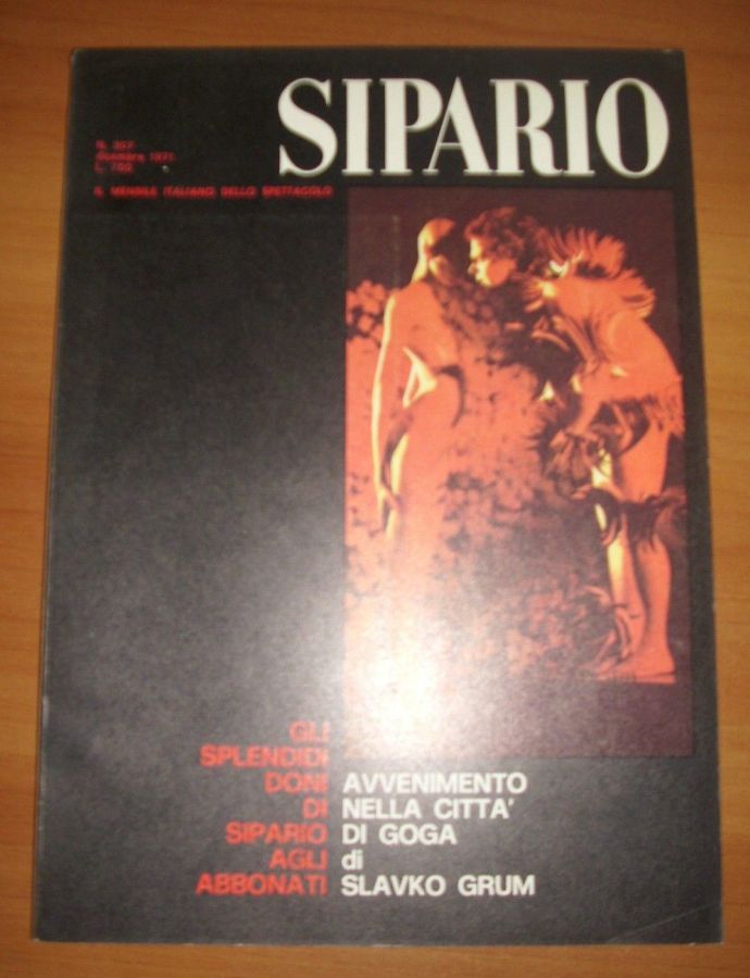 SIPARIO magazine side cover Issue 307  December 1971