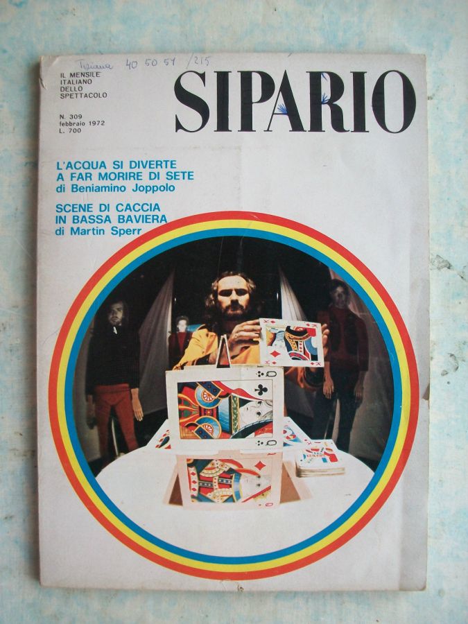 SIPARIO magazine side cover Issue 309  February 1972