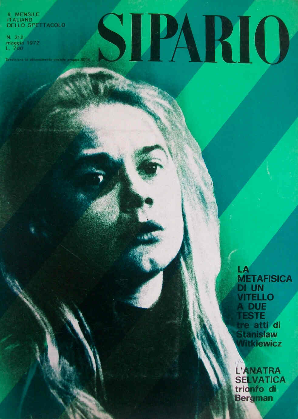SIPARIO magazine side cover Issue 312 May 1972